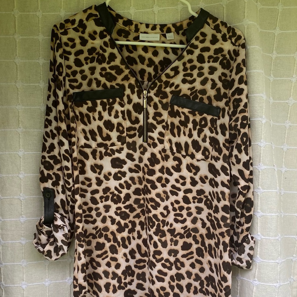 New York & Company Animal Print Blouse